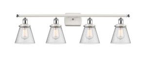 Cone - 4 Light - 36 inch - White Polished Chrome - Bath Vanity Light (916-4W-WPC-G64-LED)