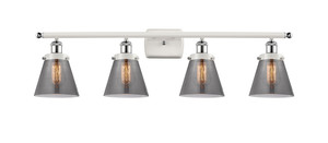 Cone - 4 Light - 36 inch - White Polished Chrome - Bath Vanity Light (916-4W-WPC-G63-LED)