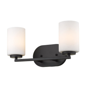Manhattan 2 Light Bath Vanity in Matte Black (2243-BA2 BLK-OP)