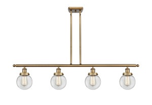 Beacon - 4 Light - 48 inch - Brushed Brass - Stem Hung - Island Light (916-4I-BB-G202-6)