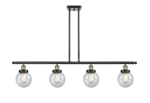 Beacon - 4 Light - 48 inch - Black Antique Brass - Stem Hung - Island Light (916-4I-BAB-G204-6)