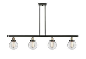 Beacon - 4 Light - 48 inch - Black Antique Brass - Stem Hung - Island Light (916-4I-BAB-G202-6)