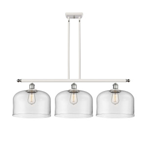Bell - 3 Light - 36 inch - White Polished Chrome - Stem Hung - Island Light (916-3I-WPC-G72-L-LED)