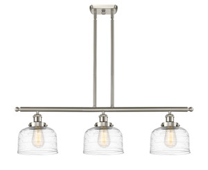Bell - 3 Light - 36 inch - Brushed Satin Nickel - Stem Hung - Island Light (916-3I-SN-G713-LED)