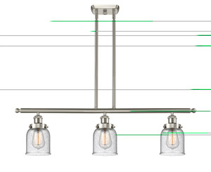 Bell - 3 Light - 36 inch - Brushed Satin Nickel - Stem Hung - Island Light (916-3I-SN-G54-LED)