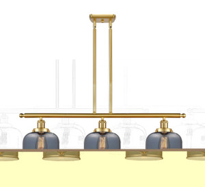 Bell - 3 Light - 36 inch - Satin Gold - Stem Hung - Island Light (916-3I-SG-G73)