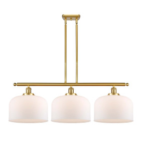 Bell - 3 Light - 36 inch - Satin Gold - Stem Hung - Island Light (916-3I-SG-G71-L)