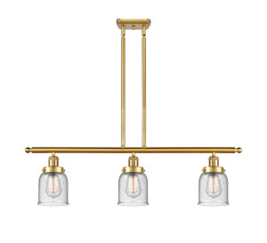 Bell - 3 Light - 36 inch - Satin Gold - Stem Hung - Island Light (916-3I-SG-G54)