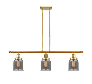 Bell - 3 Light - 36 inch - Satin Gold - Stem Hung - Island Light (916-3I-SG-G53)