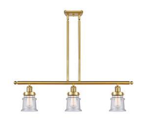 Canton - 3 Light - 36 inch - Satin Gold - Stem Hung - Island Light (916-3I-SG-G184S)