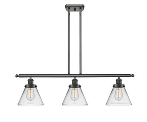 Cone - 3 Light - 36 inch - Oil Rubbed Bronze - Stem Hung - Island Light (916-3I-OB-G42-LED)