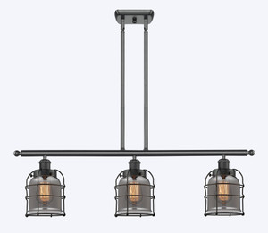Bell Cage - 3 Light - 36 inch - Matte Black - Stem Hung - Island Light (916-3I-BK-G53-CE-LED)
