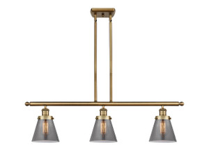 Cone - 3 Light - 36 inch - Brushed Brass - Stem Hung - Island Light (916-3I-BB-G63)