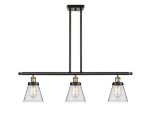 Cone - 3 Light - 36 inch - Black Antique Brass - Stem Hung - Island Light (916-3I-BAB-G62-LED)