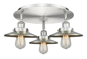 Edison - 3 Light - 20 inch - Satin Nickel - Flush Mount (916-3C-SN-M2-SN)