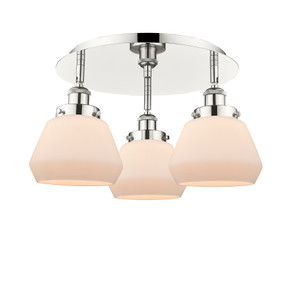 Fulton - 3 Light - 19 inch - Polished Nickel - Flush Mount (916-3C-PN-G171)
