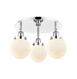 Beacon - 3 Light - 18 inch - Polished Chrome - Flush Mount (916-3C-PC-G201-6)
