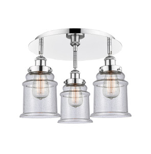 Whitney - 3 Light - 18 inch - Polished Chrome - Flush Mount (916-3C-PC-G184)