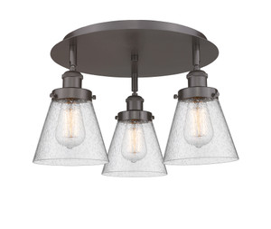 Cone - 3 Light - 18 inch - Oil Rubbed Bronze - Flush Mount (916-3C-OB-G64)