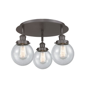 Beacon - 3 Light - 18 inch - Oil Rubbed Bronze - Flush Mount (916-3C-OB-G204-6)