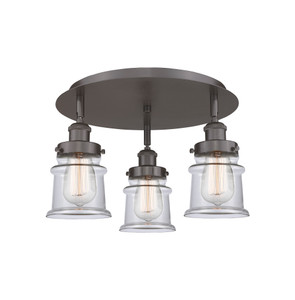 Canton - 3 Light - 17 inch - Oil Rubbed Bronze - Flush Mount (916-3C-OB-G182S)