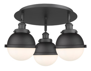 Ballston Urban - 3 Light - 19 inch - Matte Black - Flush Mount (916-3C-BK-HFS-61-BK)