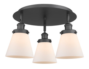 Cone - 3 Light - 18 inch - Matte Black - Flush Mount (916-3C-BK-G61)