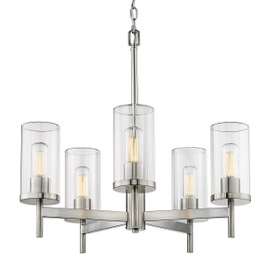 Winslett 5 Light Chandelier In Pewter (7011-5 PW-CLR) Winslett 5 Light Chandelier In Pewter (7011-5 PW-CLR)