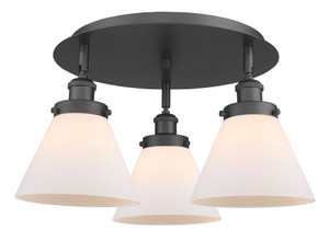 Cone - 3 Light - 20 inch - Matte Black - Flush Mount (916-3C-BK-G41)