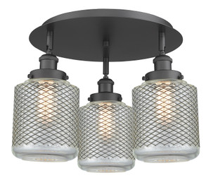 Edison - 3 Light - 18 inch - Matte Black - Flush Mount (916-3C-BK-G262)