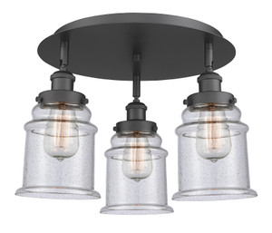 Whitney - 3 Light - 18 inch - Matte Black - Flush Mount (916-3C-BK-G184)