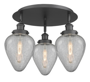 Geneseo - 3 Light - 18 inch - Matte Black - Flush Mount (916-3C-BK-G165)