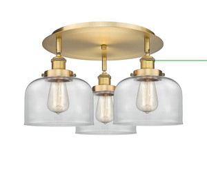 Cone - 3 Light - 20 inch - Brushed Brass - Flush Mount (916-3C-BB-G72)