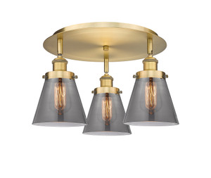 Cone - 3 Light - 18 inch - Brushed Brass - Flush Mount (916-3C-BB-G63)