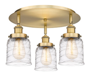 Bell - 3 Light - 17 inch - Brushed Brass - Flush Mount (916-3C-BB-G513)