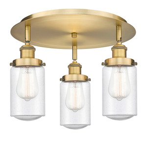 Dover - 3 Light - 16 inch - Brushed Brass - Flush Mount (916-3C-BB-G314)