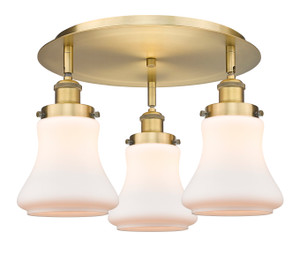 Bellmont - 3 Light - 18 inch - Brushed Brass - Flush Mount (916-3C-BB-G191)