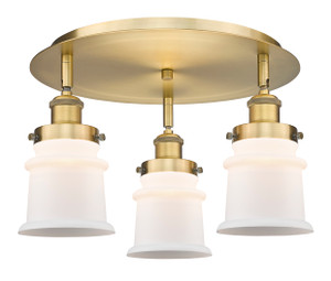 Canton - 3 Light - 17 inch - Brushed Brass - Flush Mount (916-3C-BB-G181S)