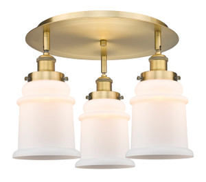 Canton - 3 Light - 18 inch - Brushed Brass - Flush Mount (916-3C-BB-G181)