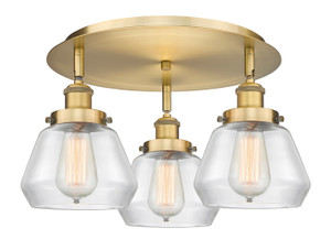 Fulton - 3 Light - 19 inch - Brushed Brass - Flush Mount (916-3C-BB-G172)