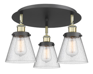 Cone - 3 Light - 18 inch - Black Antique Brass - Flush Mount (916-3C-BAB-G64)