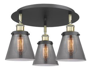 Cone - 3 Light - 18 inch - Black Antique Brass - Flush Mount (916-3C-BAB-G63)