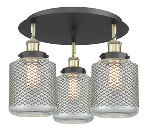 Edison - 3 Light - 18 inch - Black Antique Brass - Flush Mount (916-3C-BAB-G262)