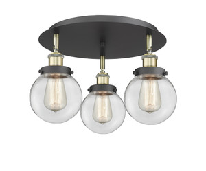 Beacon - 3 Light - 18 inch - Black Antique Brass - Flush Mount (916-3C-BAB-G202-6)
