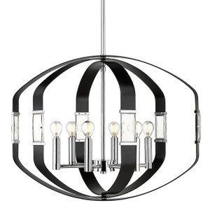 Ariana 6 Light Pendant In Chrome (1374-6P CH-BLK)