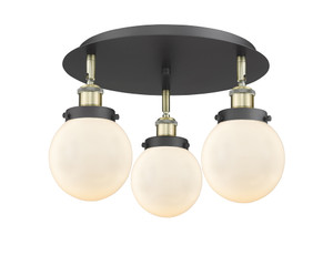 Beacon - 3 Light - 18 inch - Black Antique Brass - Flush Mount (916-3C-BAB-G201-6)