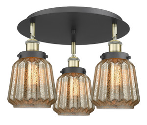 Chatham - 3 Light - 19 inch - Black Antique Brass - Flush Mount (916-3C-BAB-G146)