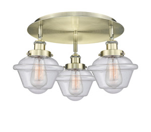 Oxford - 3 Light - 19 inch - Antique Brass - Flush Mount (916-3C-AB-G534)