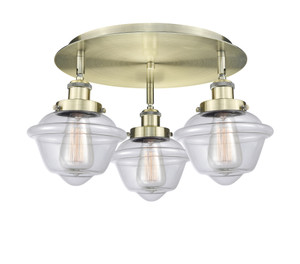 Oxford - 3 Light - 19 inch - Antique Brass - Flush Mount (916-3C-AB-G532)