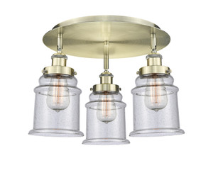 Whitney - 3 Light - 18 inch - Antique Brass - Flush Mount (916-3C-AB-G184)